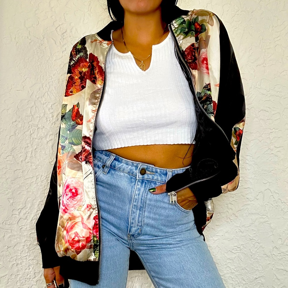 Silk reversible bomber Jacket